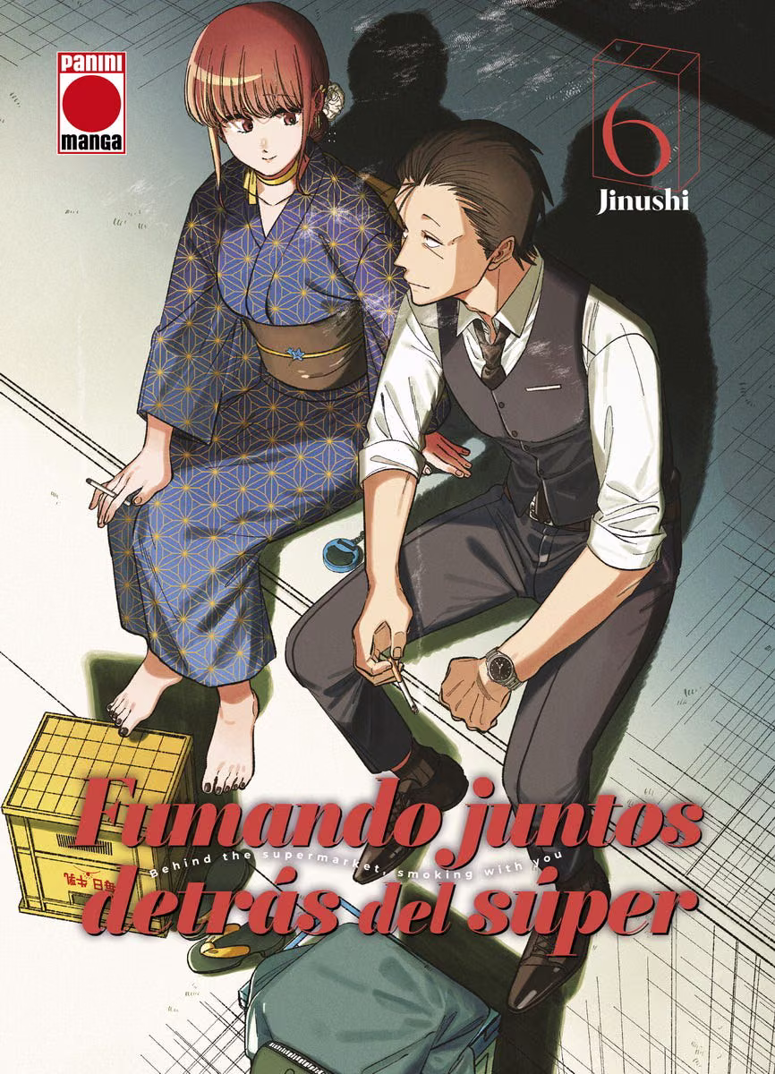 Portada de Fumando juntos detrás del súper 06 de Jinushi, edición Panini Manga España